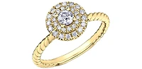 10K  Yellow Gold 0.35cttw Canadian Diamond Engagement Ring, 6.5 - / White