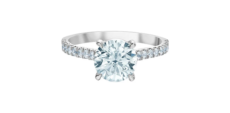 14K White Gold 2.31cttw Lab Grown Round Diamond Engagement Ring - /