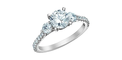 14K White Gold 1.56cttw Round Lab Grown Diamond Engagement Ring