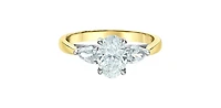 14K Yellow and White Gold 2.10Cttw Lab Grown Oval Cut Diamond Engagement Ring - 4.5