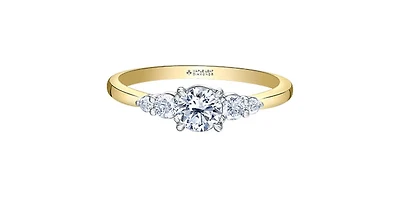 14K Yellow & White Gold 0.70cttw Canadian Diamond Engagement Ring