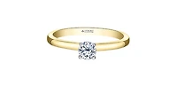 18K Yellow Gold 0.53cttw Round Brilliant Cut Canadian Diamond Hidden Halo Engagement Ring - / White