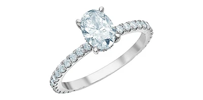 14K White Gold 1.50cttw Oval Cut Lab Grown Diamond Ring - / 4.5