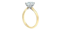 14K Yellow Gold 1.58Cttw Lab Grown Round Brilliant Cut Diamond Engagement Ring With Hidden Halo - / White