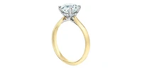 14K Yellow Gold 2.08Cttw Lab Grown Round Brilliant Cut Diamond Engagement Ring With Hidden Halo - / White