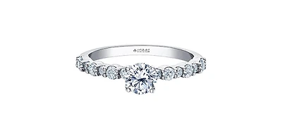 18K White Gold 1.10cttw Canadian Diamond Engagement Ring - / 4.5