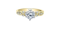 18K White & Yellow Gold /Palladium Alloy (Hypoallergenic) 1.10cttw Canadian Diamond Engagement Ring - 4.5