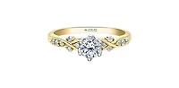 18K White & Yellow Gold /Palladium Alloy (Hypoallergenic) 0.60cttw Canadian Diamond Engagement Ring - 4.5