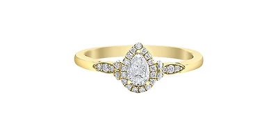 14K Yellow Gold 0.40cttw Diamond Engagement Ring