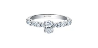 18K White Gold 1.20cttw Oval Cut Canadian Diamond Engagement Ring, Size 6.5