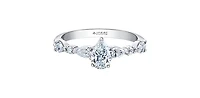 18K White Gold 1.20cttw Pear Cut Canadian Diamond Engagement Ring, Size 6.5