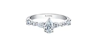 18K White Gold 1.50cttw Pear Cut Canadian Diamond Engagement Ring - / 4.5