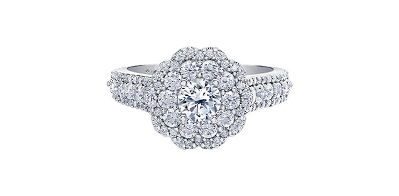 14K White Gold 1.70cttw Canadian Diamond Engagement Ring - 4.5