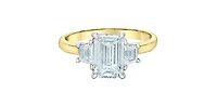 14K Yellow and White Gold 2.45Cttw Lab Grown Emerald Cut Diamond Engagement Ring