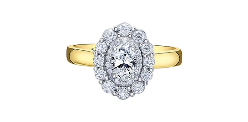 18K White & Yellow Gold /Palladium Alloy (Hypoallergenic) 1.13cttw Canadian Diamond Engagement Ring (Copy)
