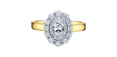 18K White & Yellow Gold /Palladium Alloy (Hypoallergenic) 1.13cttw Canadian Diamond Engagement Ring (Copy)