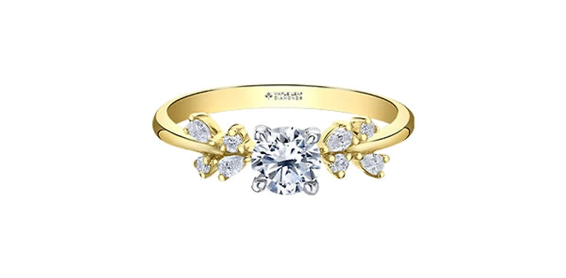 14K Yellow & White Gold 0.67cttw Canadian Diamond Engagement Ring