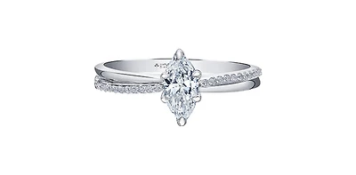 14K White Gold 0.59cttw Canadian Diamond Engagement Ring