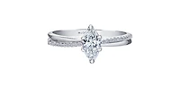 14K White Gold 0.59cttw Canadian Diamond Engagement Ring - / 4.5
