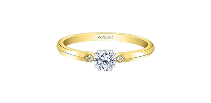 14K Yellow Gold 0.30cttw Canadian Diamond Engagement Ring - /