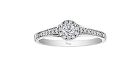 10K White Gold 0.25cttw Canadian Diamond Engagement Ring, Size 6.5