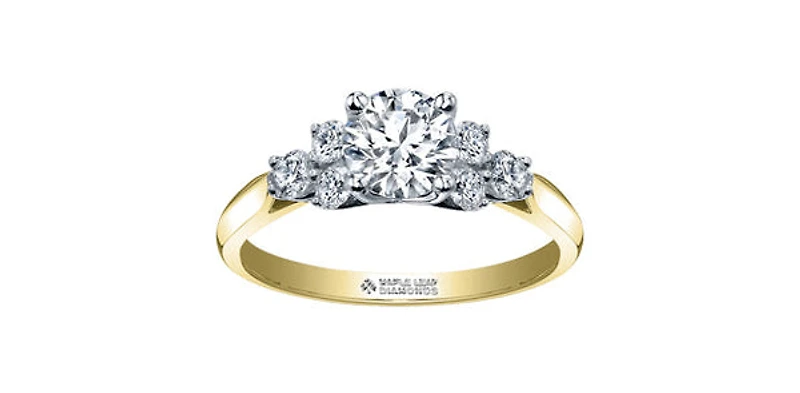 18K Yellow Gold 1.00cttw Canadian Diamond Engagement Ring, Size 6.5 - 4.5
