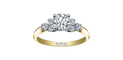18K Yellow Gold 1.00cttw Canadian Diamond Engagement Ring, Size 6.5 - 4.5