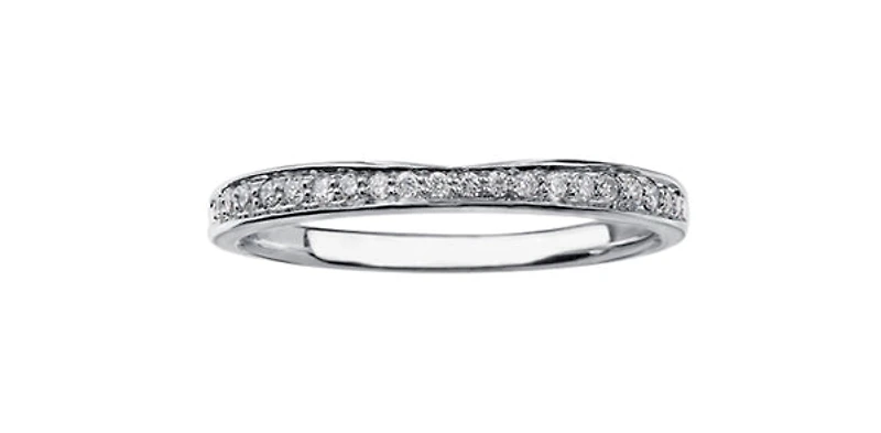 14K White Gold 0.08cttw Diamond Band - 4.5
