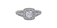 14K White Gold 0.95cttw Canadian Diamond Engagement Ring - Gold / 4.5