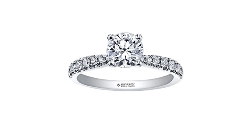 18K White Gold and Palladium 0.60cttw Canadian Diamond Engagement Ring