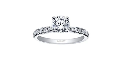 18K White Gold and Palladium 0.80cttw Canadian Diamond Engagement Ring - 4.5