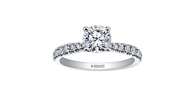 18K White Gold and Palladium 1.25cttw Canadian Diamond Engagement Ring - 4.5