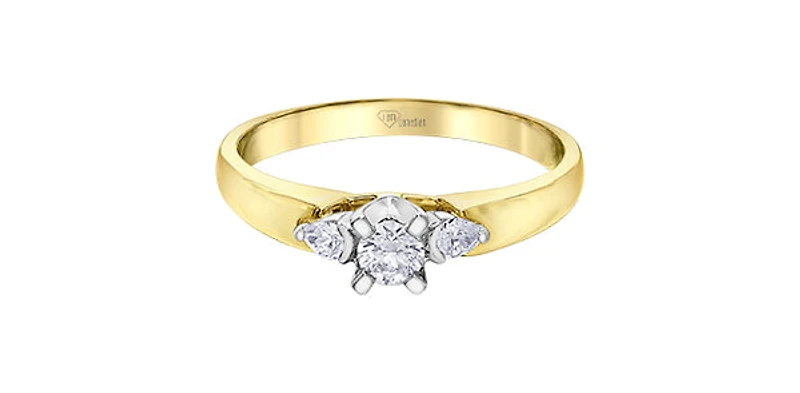 10K Yellow & White Gold 0.25cttw Canadian Diamond Engagement Ring - / 4.5