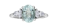 14k Gold Aquamarine and Diamond Ring