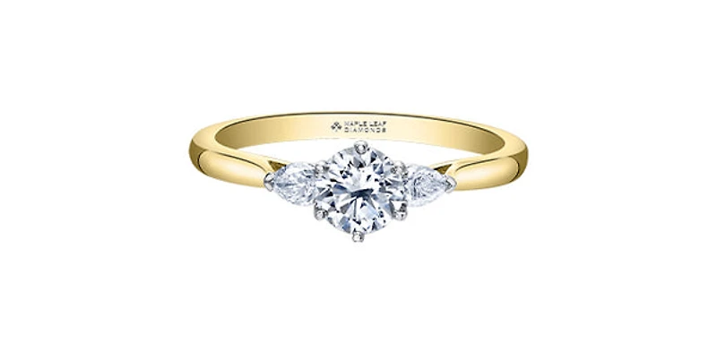 14K White & Yellow Gold 0.70cttw Canadian Diamond Engagement Ring - / 4.5
