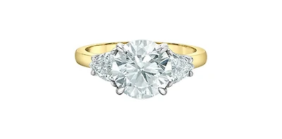 14K Yellow and White Gold 2.45Cttw Lab Grown Round Cut Diamond Engagement Ring