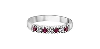10K White Gold 0.02cttw Diamond with Ruby Ring
