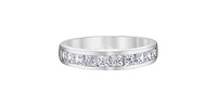 14K White Gold 1.00cttw Princess Cut Diamond Channel Anniversary Band, 6.5 - /