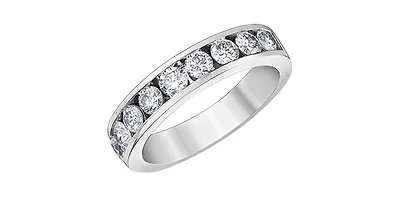 14K White Gold 1.00cttw Lab Grown Channel Set Diamond Anniversary Band