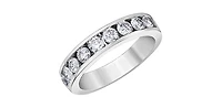 14K White Gold 1.00cttw Lab Grown Channel Set Diamond Anniversary Band
