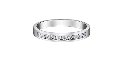 14K White Gold Diamond Channel Set Band - cttw / 4