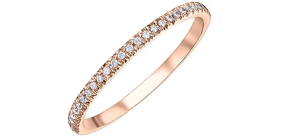 10K Rose Gold 0.15cttw Diamond Pave Ring - 4.5