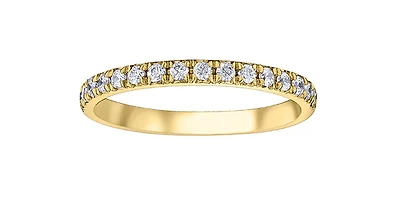 10K/14K Yellow Gold Pave Diamond Band - Diamonds cttw / 4