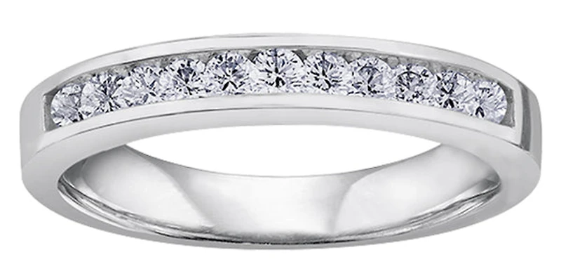 14K White Gold 1.50cttw Diamond Channel Set Band - 4.5