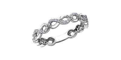 10K White Gold 0.15cttw Diamond Infinity Ring - /