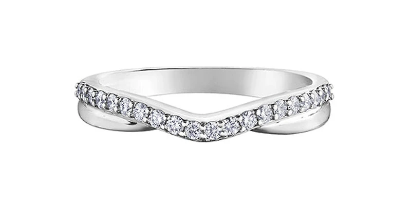 10K White Gold 0.25cttw Diamond Ring / Band - 4.5