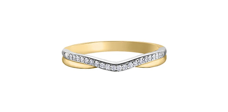 10K Yellow & White Gold 0.10cttw Diamond Ring