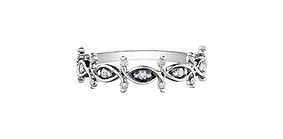 10K White Gold 0.11 cttw Diamond Ring - 4.5 /