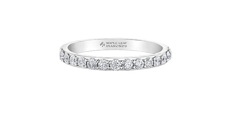 18K White Gold 0.30cttw Canadian Diamond Band - size 6.5