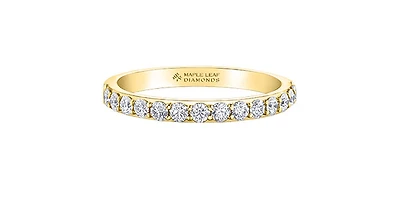 18K Yellow Gold 0.30cttw Canadian Diamond Band - size 6.5 - 4.5